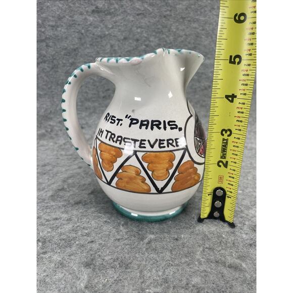 Vintage Hand-Painted Italian Terracotta Pitcher "Pezza S. Calisto" - Picture 4 of 7